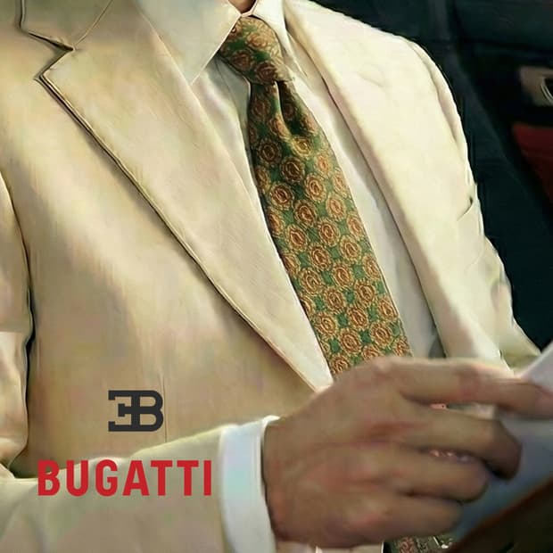 부가티 실크 그린 메달리온 패턴 넥타이 10cm A+등급 K1651
