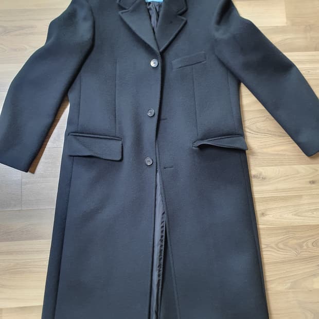 (최영) 오버사이즈 체스터 필드 코트 블랙