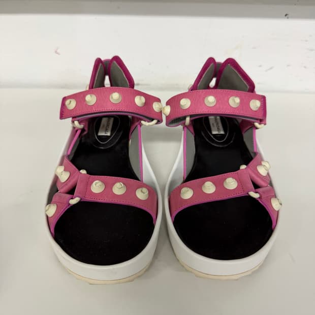 정품) 발렌시아가 핑크 스터드 샌들 36.5