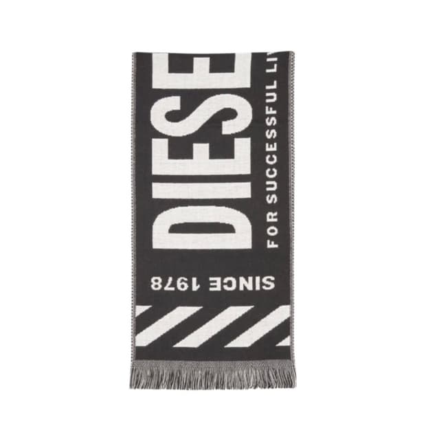 디젤 로고 머플러 블랙