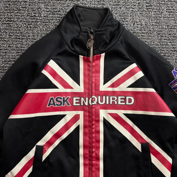 ASK Y2K 빈티지 유니온 잭 빅로고 크롭 자켓 3954
