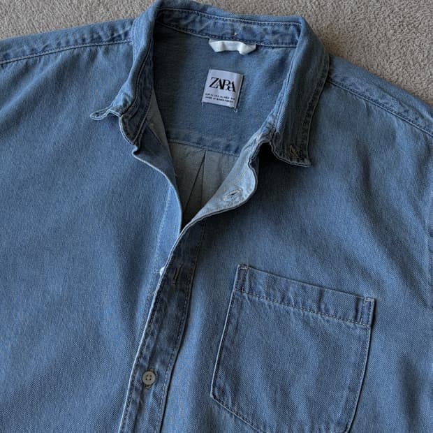 자라 데님 버튼다운 셔츠