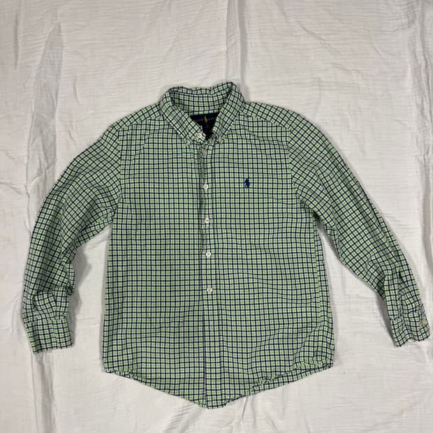 폴로 Ralph Lauren 키즈 클래식 체크 셔츠 (M 10-12)