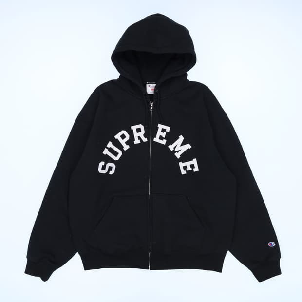 XL 슈프림 챔피온 후드 집업 블랙 N7458