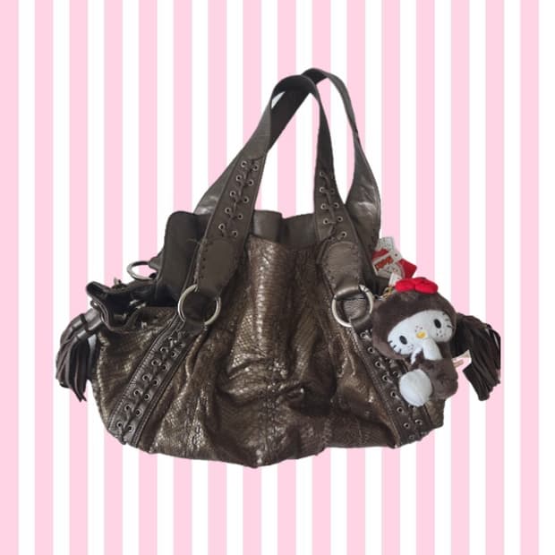 오네갸루 브라운 악어 토트백 가방 게스 다이아 세실맥비