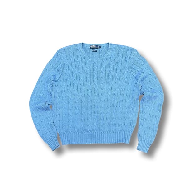 [L] 폴로 랄프로렌 빈티지 꽈배기 니트 하늘색