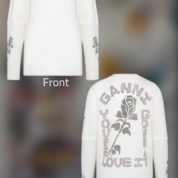 23'SS Ganni White Long Sleeve T-Shirt