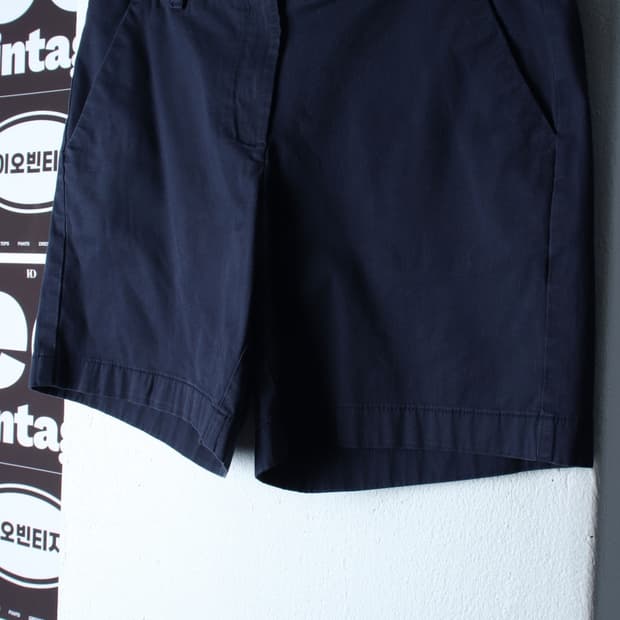 W(XL) 타미힐피거 반바지 팬츠 치노 네이비 면 아메카지-P10561