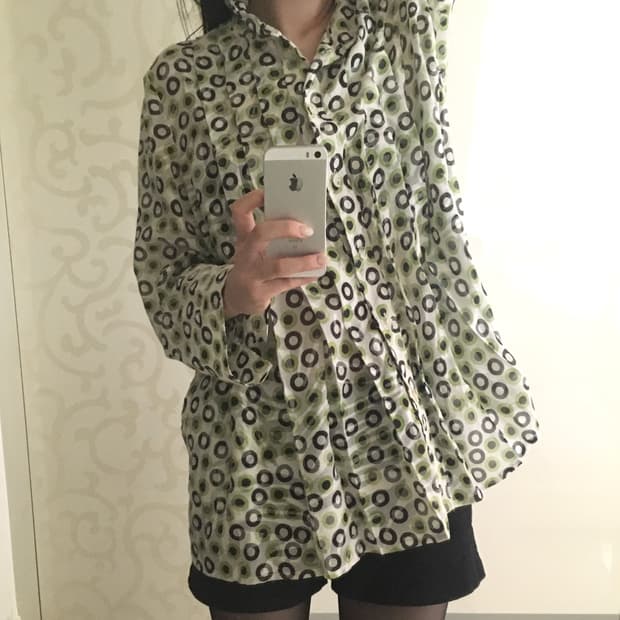 Vintage Lime Dot Blouse 상품이미지1