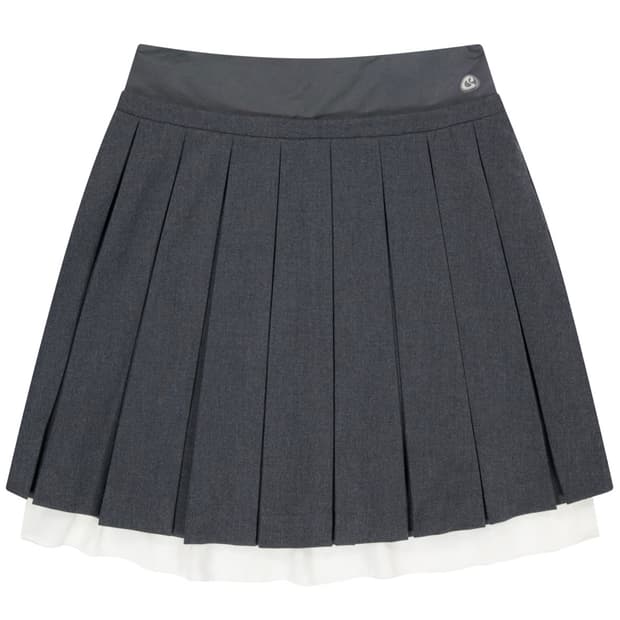 DOUBLE WAISTED PLEATS SKIRT GREY, 2사이즈
