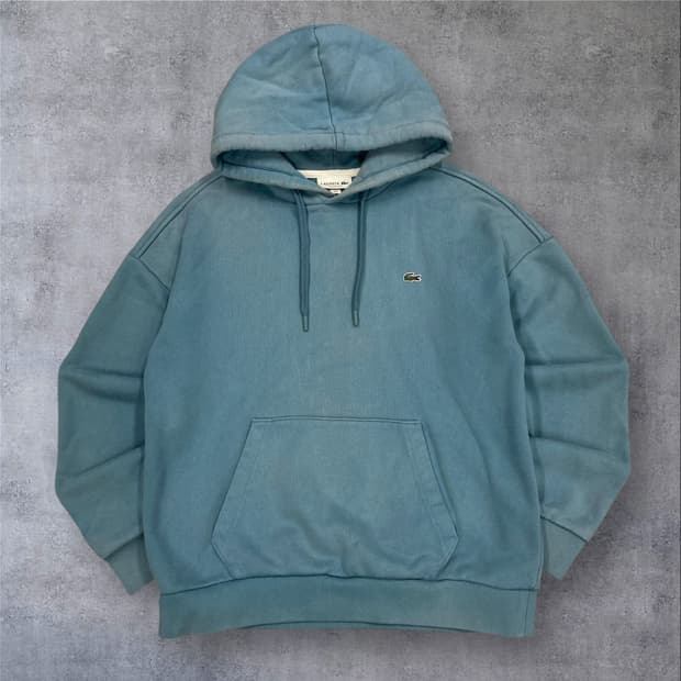 라코스테 스카이 컬러 스몰 로고 후드티
