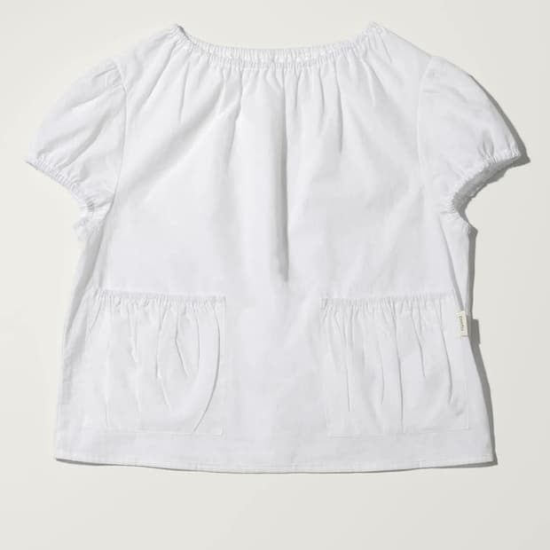 페스토 포켓 셔링 블라우스 화이트