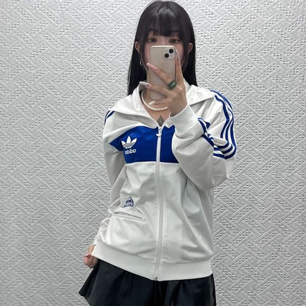 아디다스 초희귀 Y2K 레트로 배색 칠레 져지 집업 S C13360