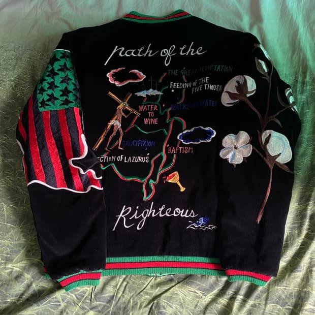 세인트 미카엘 리버시블 스카쟌 수베니어 자켓