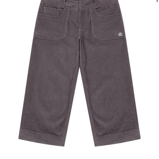 RUSTIC CORDUROY CAPRI PANTS PURPLE GREY