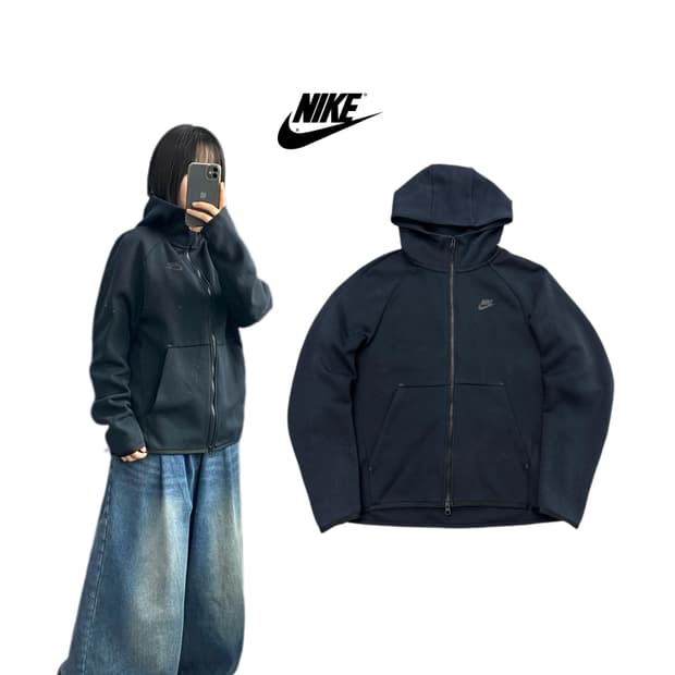 나이키 신형 풀오버 테크팩 후드집업 블랙