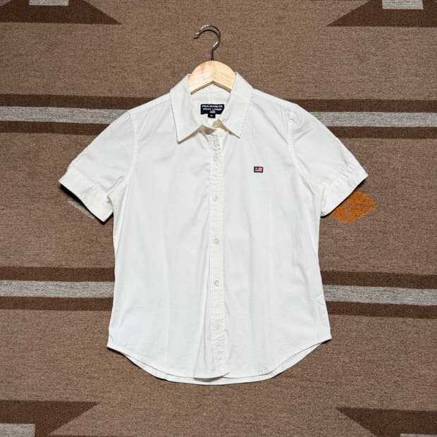 폴로 진스 랄프로렌 여성 성조기 반팔 셔츠 90 화이트