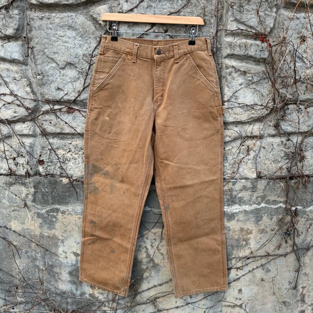 칼하트 빈티지 b11 brn 덕캔버스 카펜터 싱글니 워크 팬츠 30