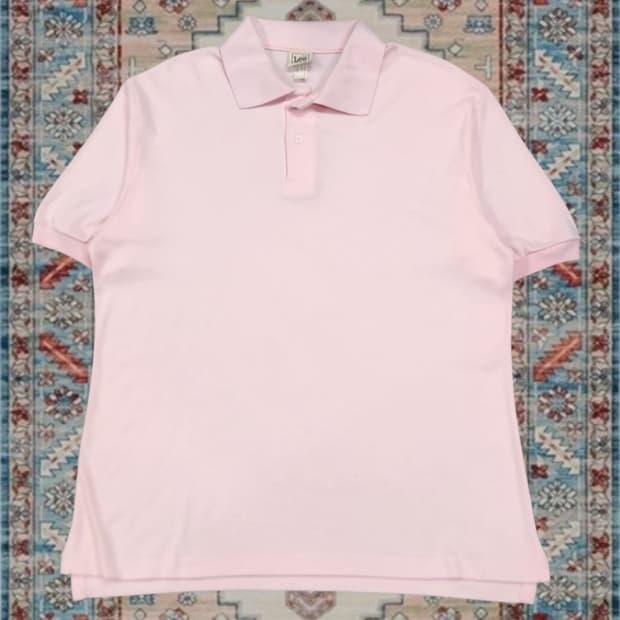 Lee Made In USA 핑크 PK 카라 반팔 티셔츠 XL