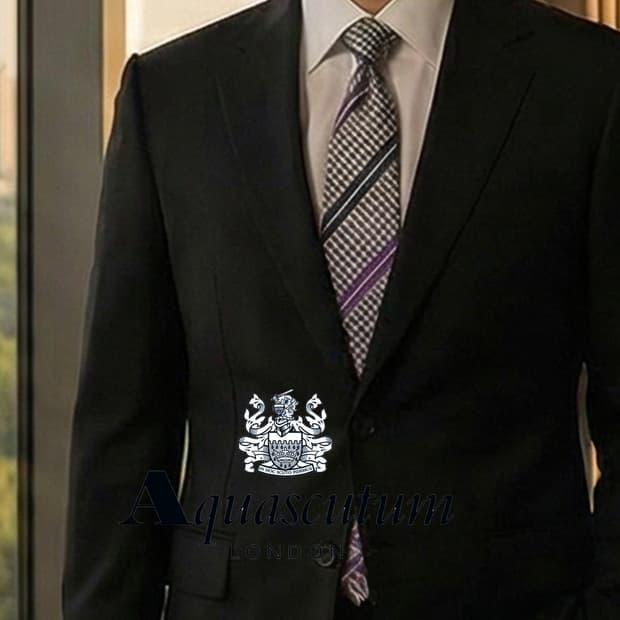 아쿠아스큐텀 실크 체크 스트라이프 넥타이 9.2cm A등급 A19588
