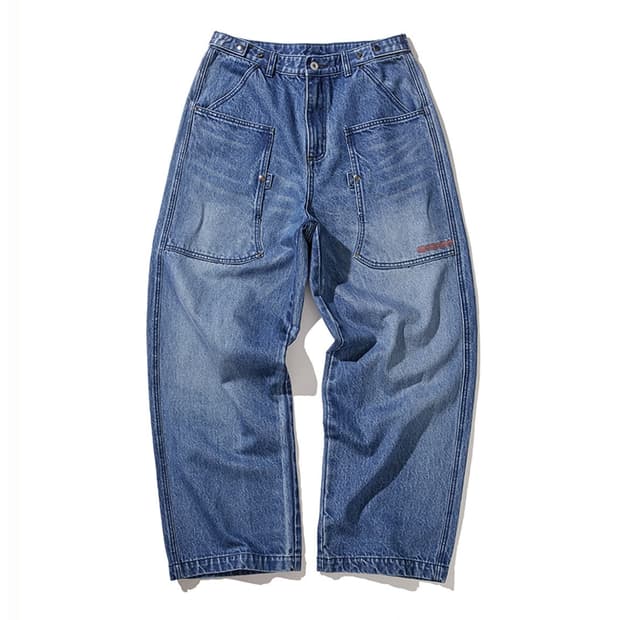 Army Denim Work Pants / Mid Blue