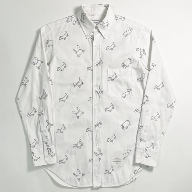 톰브라운 자수 옥스포드 화이트 셔츠