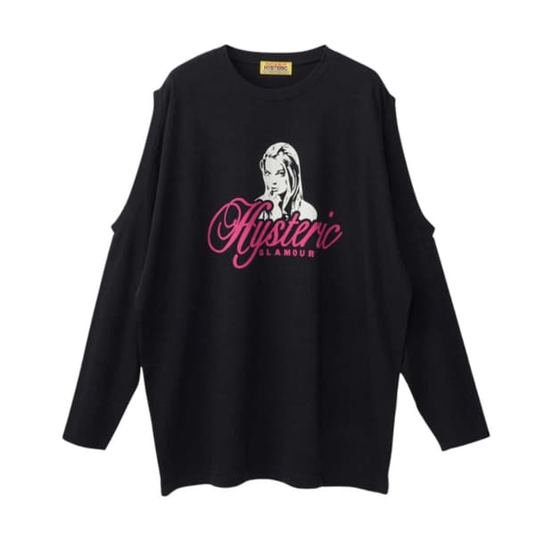 히스테릭글래머 나티걸 어깨트임 오버사이즈 티셔츠 롱슬리브