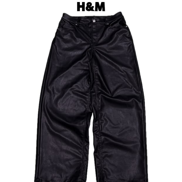 H&M 와이드 페이크 레더 팬츠