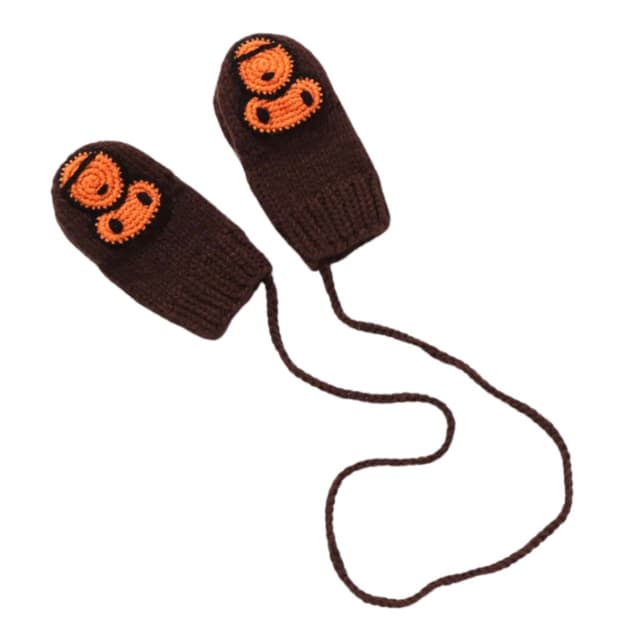 베이프 베이비 마일로 울 믹스 니트 미튼 브라운 장갑