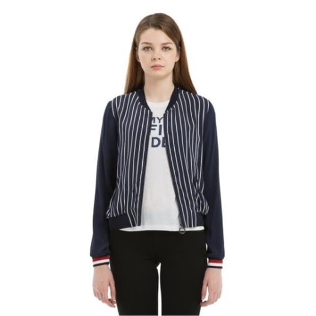 타미힐피거 스트라이프 봄버 자켓 55~66 / 거의새상품 / 간절기