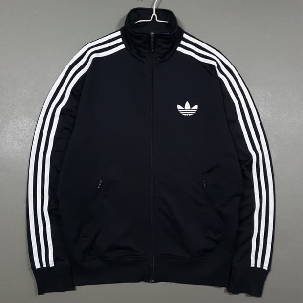 M (95) 아디다스 유로파 파이어버드 트랙탑 져지 자켓 블랙 y2k