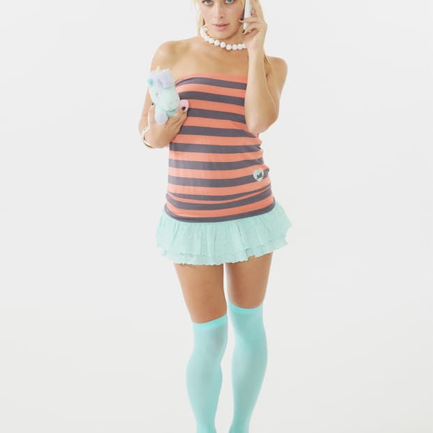 스컬프터 Sweet Kitty Stripe Tube Top Orange