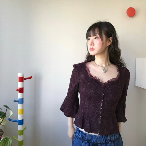 ethnic flower blouse