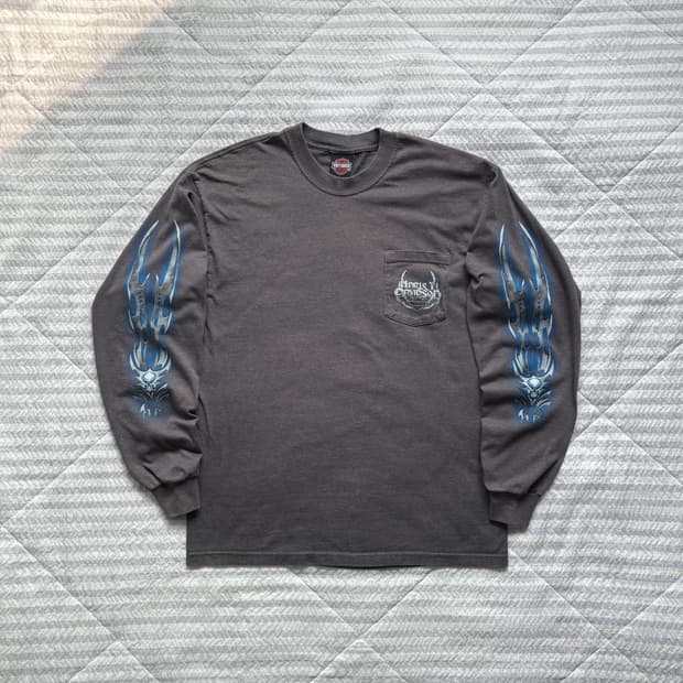 빈티지 할리데이비슨 플레임 롱슬리브 티셔츠