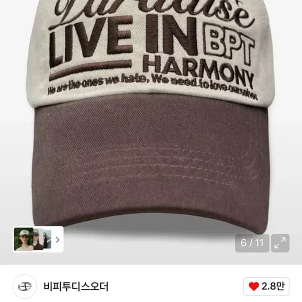 비피투디스오더 브라운 볼캡 모자 판매