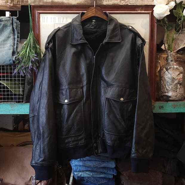 90s 빈티지 가죽자켓 A2 레더자켓 헤비레더 빅사이즈 블랙 xxl