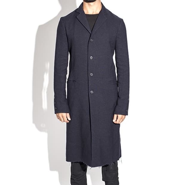 M.A+ 4 BOTTON BLACK STILL UNLINED COAT