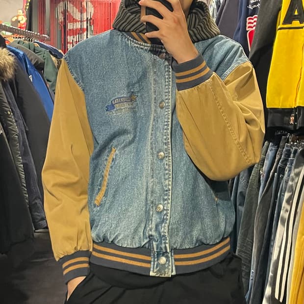 [IM] VTG 빈티지 데님 바시티 자켓