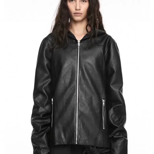 나체 후드 레더 자켓 2