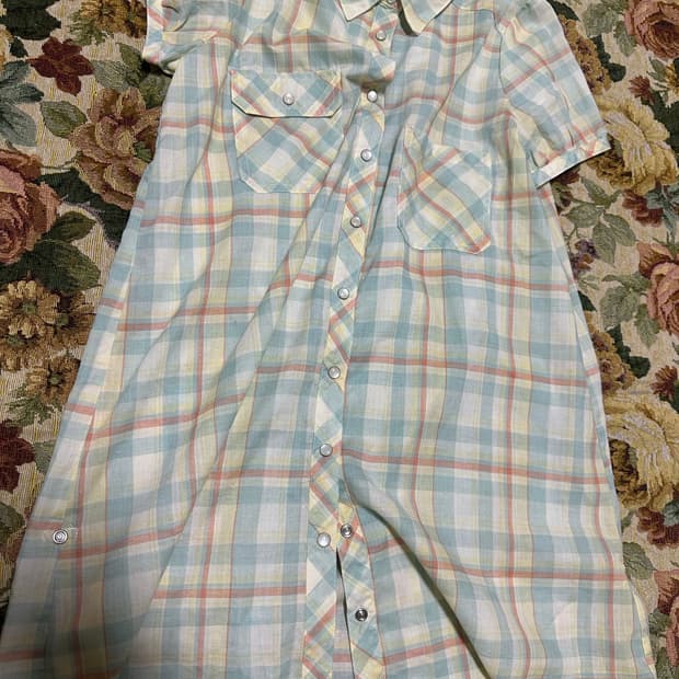 빈티지 체크셔츠 원피스