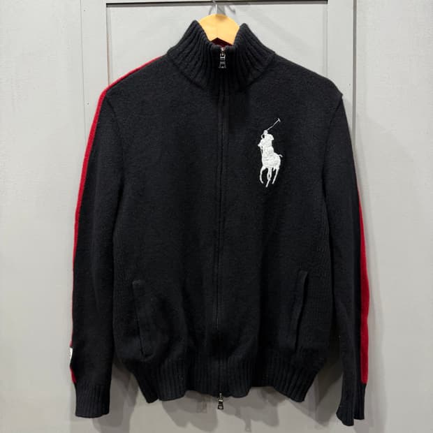 L 폴로 랄프로렌 빅포니 USA 램스울 니트 집업 자켓