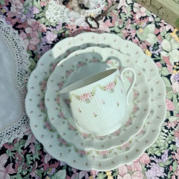 독일 빈티지 카이저 로만티카 마르세유 커피잔 트리오