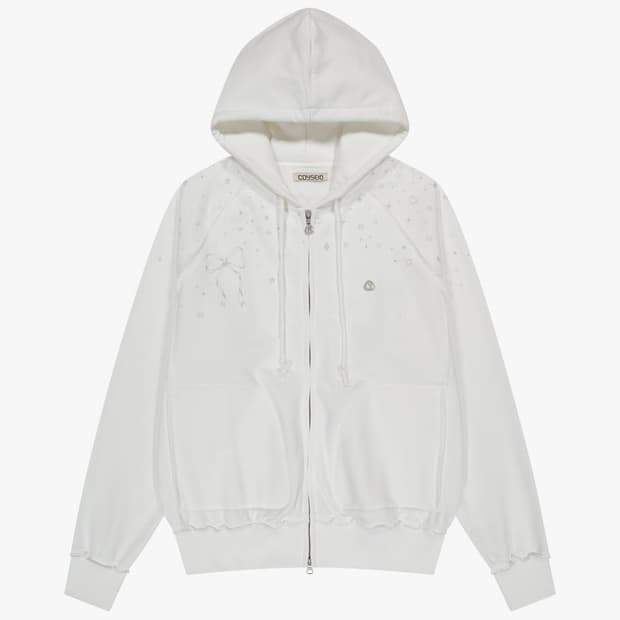 코이세이오 트윙클 후드집업 화이트