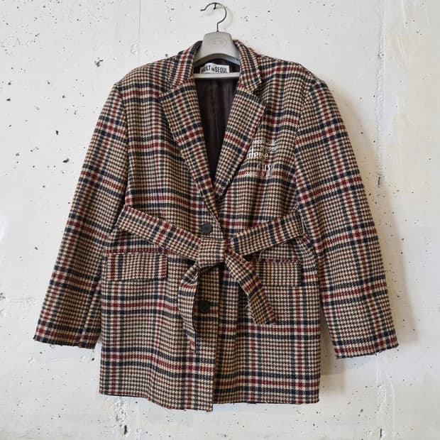 울 실크 블레이저 코트 F 새상품급