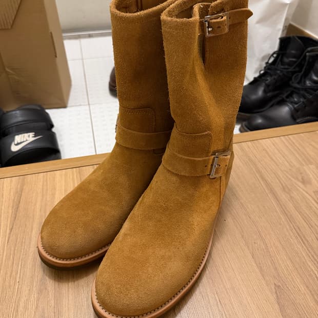 레이 코워크 ray kwok 스웨이드 엔지니어부츠 255-260 레드윙