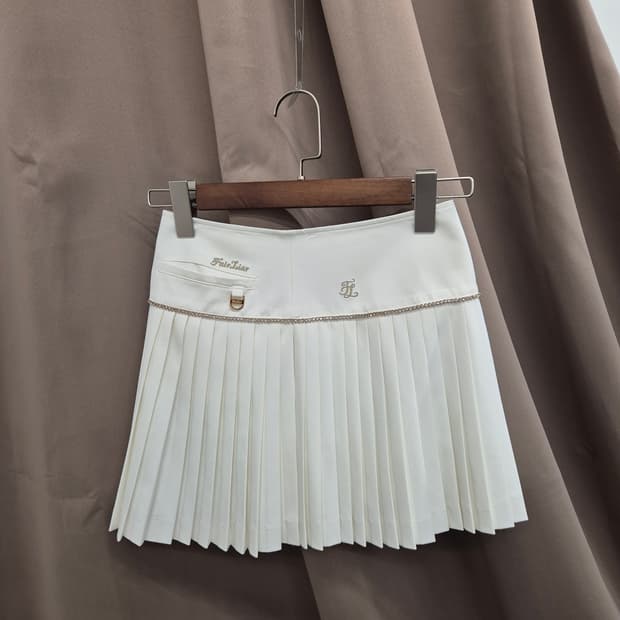 페어라이어 체인 플레어 플리츠 스커트 2XS