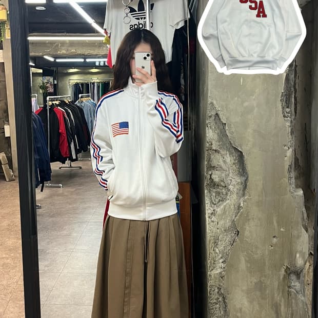아디다스 USA 성조기 트랙탑 져지 화이트 95 #csz2654