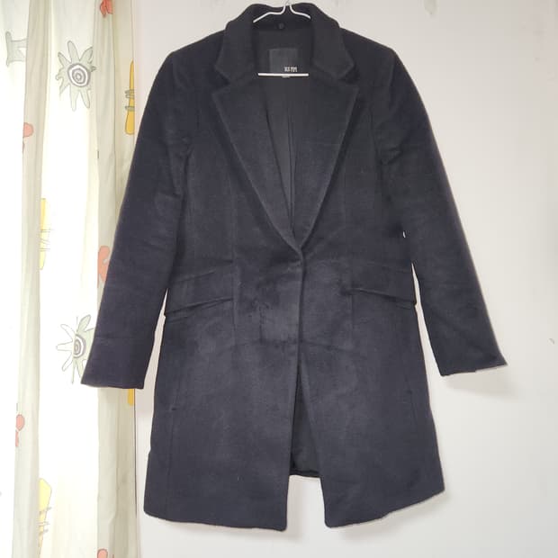 BLU PEPE 여성 블랙 모직 코트 91-102-165