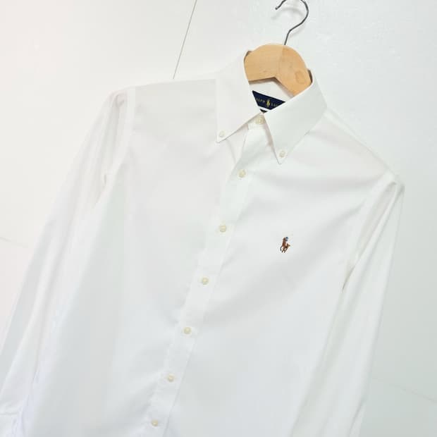 남성 폴로 화이트 흰색 멀티포니 긴팔 셔츠 남방
