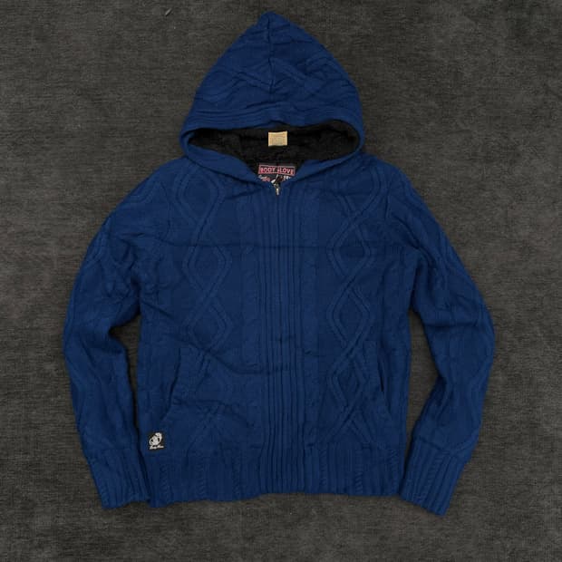 body glove 니트 후디 집업